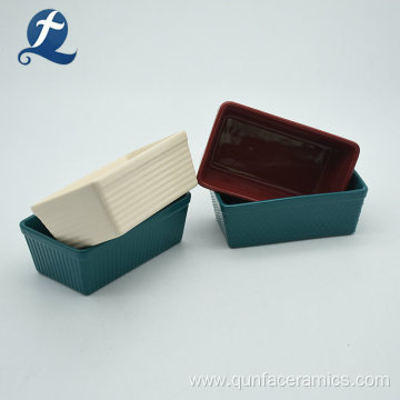 Rectangular ceramic cheap custom stoneware nonstick bakeware